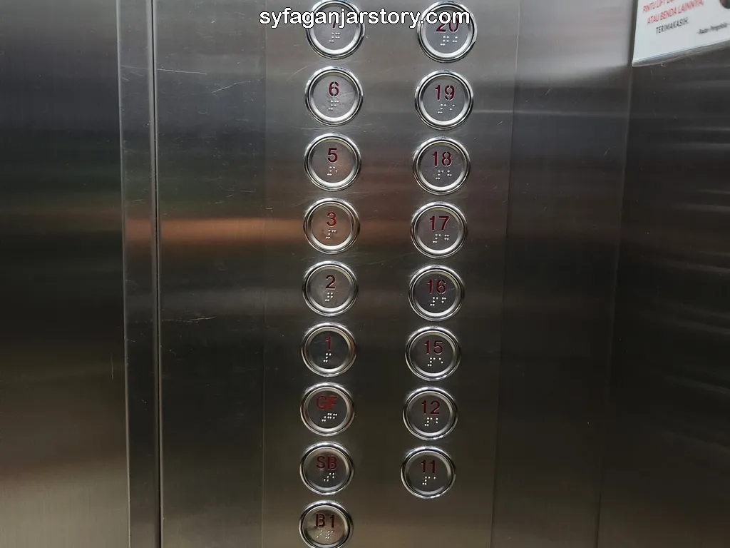 tombol angka pada lift